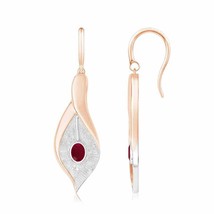 Natural Ruby Oval Drop Earrings for Women, Girls in 14K &amp; Gold (Grade-A , 4x3MM) - £430.85 GBP