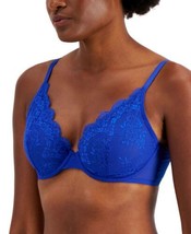 INC International Concepts Womens Apex Lace Bra,Size Medium,Deep Cobalt - £23.02 GBP