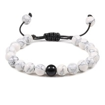 Hot 2pcs/Set Couples Distance Braid Bracelets Natural Stone White And Black Ying - £8.99 GBP