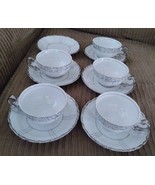Seyei Fine China 1031 Platinum Demitasse 11 Piece Set Cups Saucers Made ... - $69.29