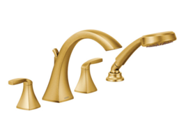 Moen T694BG Voss High Arc Roman Tub Faucet With Handheld Shower - Brushed Gold* - £624.21 GBP