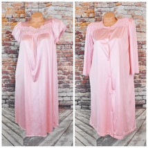 Vanity Fair Medium 2 Pc Set Gown Duster Robe Vintage Made In USA Tricot Nylon - £35.57 GBP