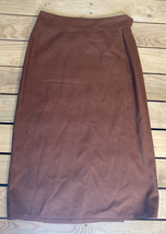 Vintage Union Made Anne Klein Womens Calf Length Midi Wrap Skirt Size 4 Brown E2 - £20.65 GBP