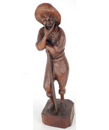 Antonio Zeppellini Signed Sculpture Carved Wood Old Man Statue Figure ZD... - £291.57 GBP