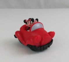 Vintage 1991 Disney Toon Town Mickey &amp; Minnie Wind-Up Car Burger King Toy Works - £3.86 GBP