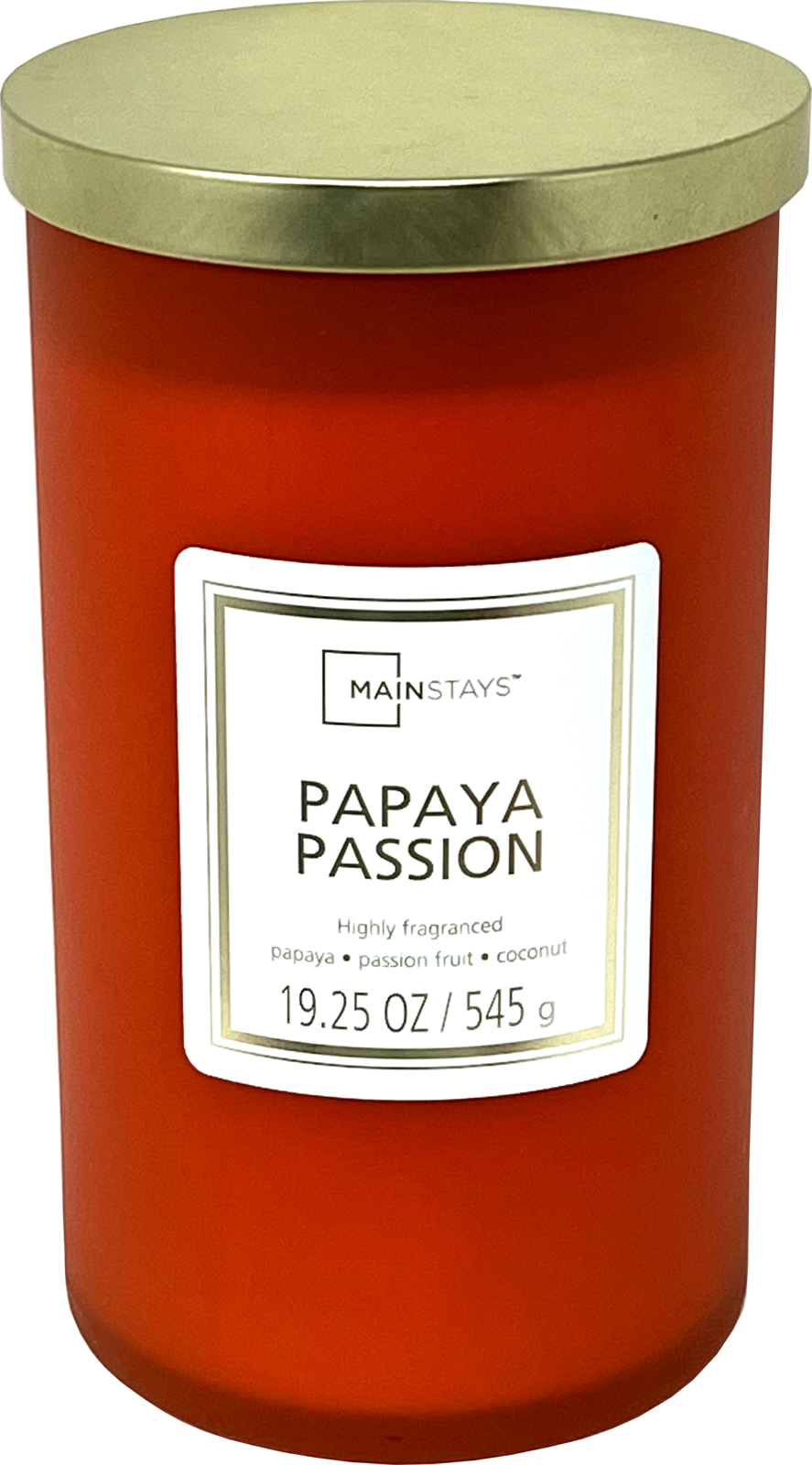 Primary image for Mainstays 19oz Frosted Jar Scented Candle [Papaya Passion]