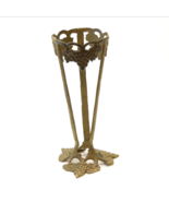Vase or Candle Holder Stand Solid Brass Grapes And Vines Vintage 10” Tall - $34.13 CAD