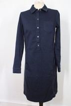 J Jill 4 Navy Blue Live-In Chino Twill Popover Long Sleeve Shirt Dress - £25.39 GBP