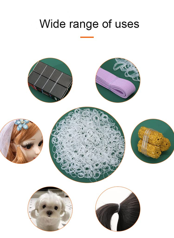 2000 PCS Clear Elastic Mini Ponytail Rubbers Ties, Soft Non-Slip Small Hair Acce Item image 4