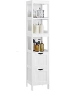 White Ubbc66Wt Vasagle Bathroom Tall Cabinet, Linen Tower,, And Kitchen. - $135.64 CAD