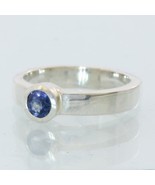Blue Sapphire Handmade Sterling Silver Unisex Stackable Solitaire Ring s... - £56.95 GBP