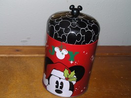 Estate Walt Disney Red Black White &amp; Green Mickey Mouse Holiday Joy Meta... - $7.69