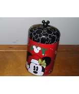 Estate Walt Disney Red Black White &amp; Green Mickey Mouse Holiday Joy Meta... - $7.69