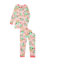 Star Wars Girls Size 5 Baby Yoda Pink Shirt Bottom 2 Piece Pajama Set NWOT - $5.39