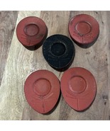 Teavana Red Dragonfly Tea Cup Coasters/ Saucers Cast Iron Set Of 5 - $61.74 CAD