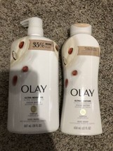 2 Olay Ultra Moisture Body Wash Shower Gel 22 Fl.oz &amp; 30oz Cocoa Butter Dry skin - £10.75 GBP