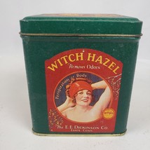 Vintage Witch Hazel Diskinson&#39;s TIN Empty 4x3.5 Inch Collectible - $13.10