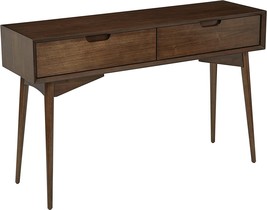 Osp Home Furnishings Copenhagen Mid-Century Modern 2 Drawer Console Table Walnut - £277.98 GBP