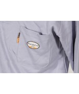 Rasco Flame Resistant Work Blue Henley Shirt Long Sleeve Front Pocket Me... - €25,00 EUR