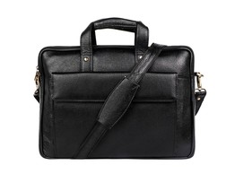 Black Laptop Genuine Leather Bag Messenger Bag . - $88.70