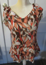 Essentials by Milano Lined sleeveless with ruffles Top  Size L - $8.99