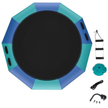 10Ft Inflatable Water Bouncer Water Trampoline Splash Padded Blue &amp; Green - £369.63 GBP