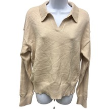 Thread &amp; Supply Women&#39;s Cream Fuzzy Collar V-Neck Sweater - M - $9.49