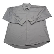 Geoffrey Beene Shirt Mens XL Gray Collared Long Sleeve Button Up Dress S... - $19.68