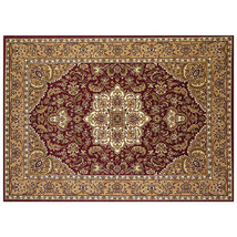 Red And Beige Octagon Medallion Area Rug - £343.59 GBP