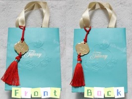 Tiffany Lunar New Year Chinese Lucky Knot Metal Charm Ornament&amp; Dragon Paper Bag - £51.51 GBP