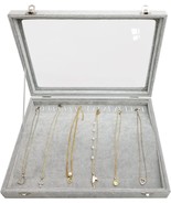 Velvet Necklace Organizer Box for Women 20 Hooks Necklace Storage Tray H... - £36.60 GBP