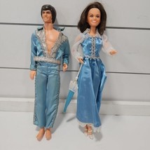 Donny and Marie Osmond Dolls In Matching Silver Shimmer Outfits Mattel Vtg - £23.36 GBP