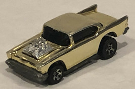 1976 Hot Wheels Mattel Diecast 1957 Chevy Gold Chrome Body Exposed Chrome Engine - £14.57 GBP