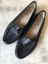 SAS Size 8.5 Loafer Black Leather Medium (B, M)  Slip On Women Tri-Pad Comfort - £34.11 GBP