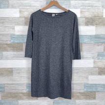 GAP Slub 3/4 Sleeve T Shirt Dress Gray Stretch Relaxed Fit Casual Womens XS - £14.23 GBP