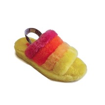 UGG Fluff Yeah Slide Backstrap Slippers Womens Size 7 Pride Rainbow 1097169 - $64.98
