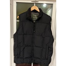 Eddie Bauer Goose Down Puffer Vest Mens Size Medium Zip Up Outdoor Black... - $55.59