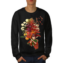 Wellcoda Girl Asian Art Mens Sweatshirt, Oriental Casual Pullover Jumper - £23.72 GBP+