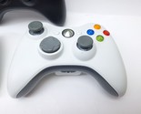 Official Microsoft Xbox 360 White + Black Wired Controllers Lot 3 TESTED - £34.61 GBP