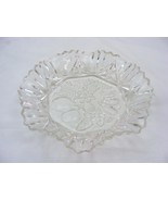 Vintage Glass 11&quot; Serving Bowl Platter Fruit Pattern Crimped Edge - €51,06 EUR