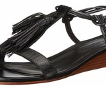 BERNARDO Court Black Wedge Tassel Sandals  8 - 8.5 women - $34.61