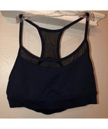 NEW Koral Sports Bra Sz Small Subtle Animal Print Texture Dark Navy Blue - $280.89 MXN