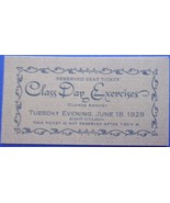 Vintage Class Day Exercises Seat Ticket Set of 2 1929 - $9.59 CAD