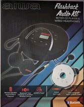 AIWA Flashback Audio Kit Retro CD Player Wired Headphones BLACK - NEW &amp; ... - $29.69