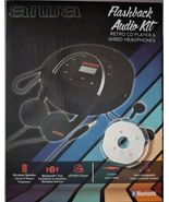 AIWA Flashback Audio Kit Retro CD Player Wired Headphones BLACK - NEW &amp; ... - $29.69