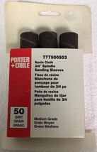 Porter Cable 3/4&#39;&#39; x 4.5&#39;&#39; 50 Grit Spindle Resin Cloth Sanding Sleeve (3... - £6.41 GBP