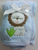 Snugly Baby Embroidered Boy Blanket Blue Lion - £7.98 GBP