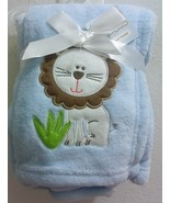 Snugly Baby Embroidered Boy Blanket Blue Lion - $9.99
