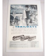 1957 Trailways Bus Ad This is Your Year To Travel Showing 3 Trailways Buses - €6,96 EUR