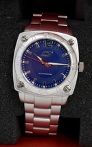 NEW Chronotech CC.7079M/03M Men&#39;s Square Blue Dial Silver Aluminium Quartz Watch - £45.06 GBP